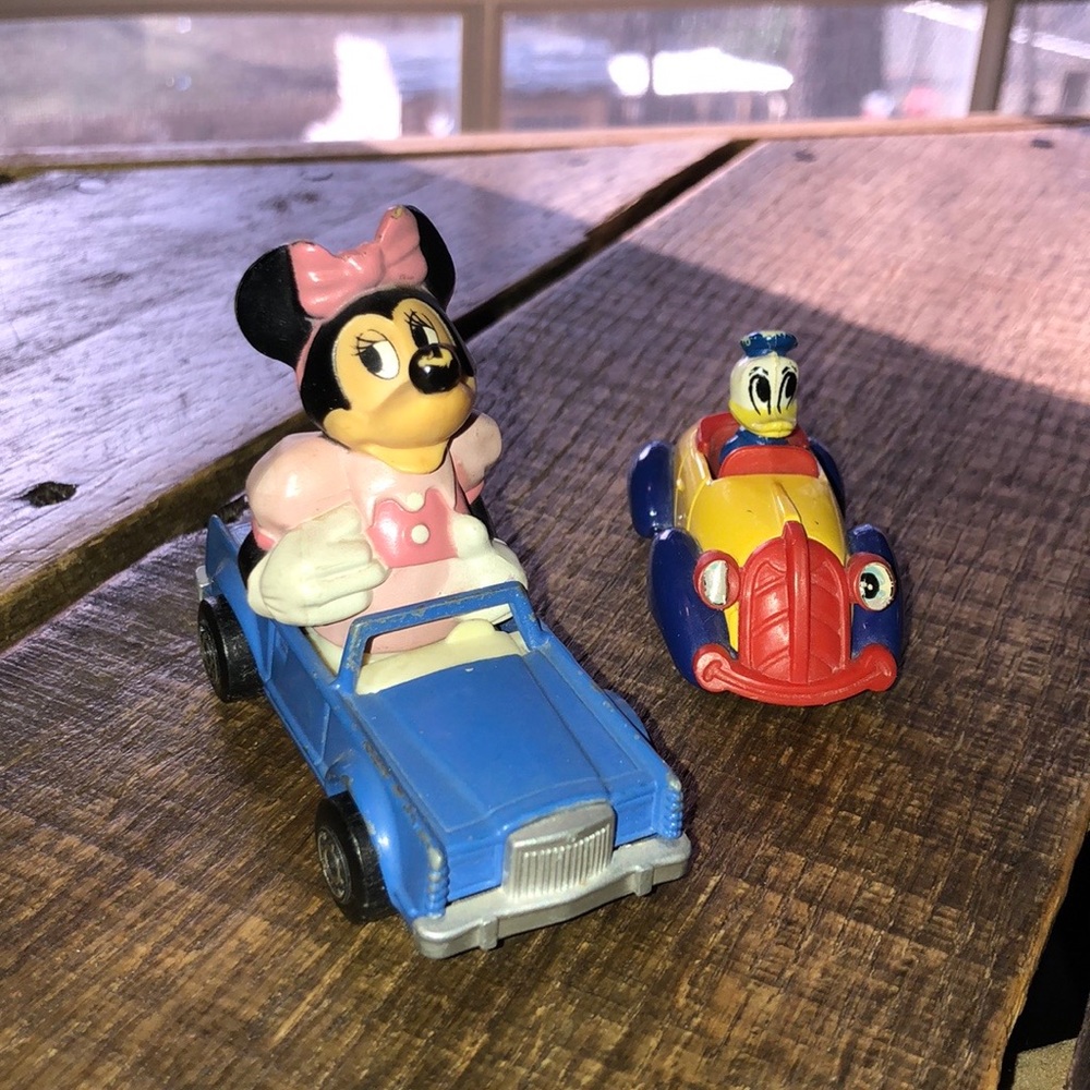 Vintage Disney Donald Duck & Minnie Mouse cars